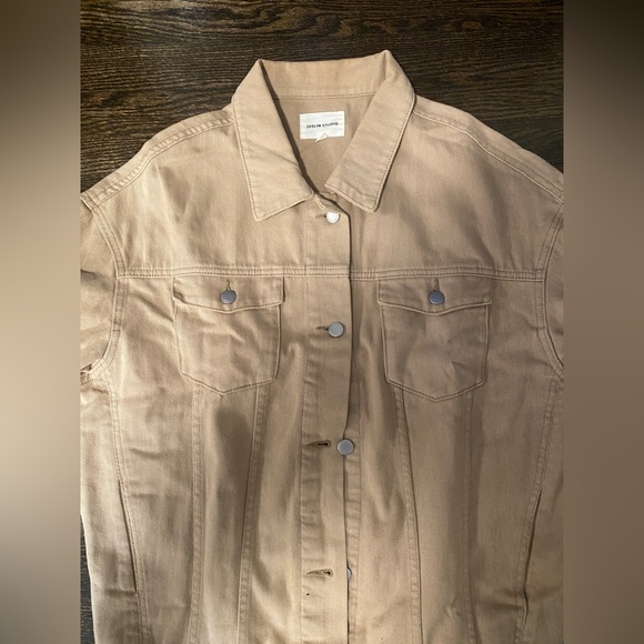 Oversized Beige Denim Jacket - Picture 3 of 4